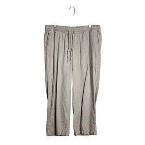 Old Navy Linen Blend Drawstring Crop Pants Womens LP Petite Casua